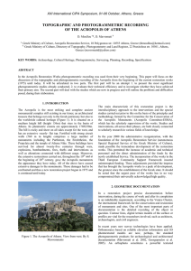 TOPOGRAPHIC AND PHOTOGRAMMETRIC RECORDING OF THE ACROPOLIS OF ATHENS