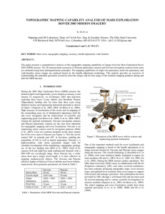 TOPOGRAPHIC MAPPING CAPABILITY ANALYSIS OF MARS EXPLORATION ROVER 2003 MISSION IMAGERY