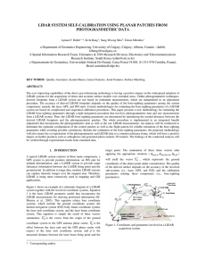 LIDAR SYSTEM SELF-CALIBRATION USING PLANAR PATCHES FROM PHOTOGRAMMETRIC DATA