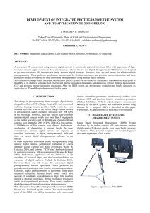 DEVELOPMENT OF INTEGRATED PHOTOGRAMMETRIC SYSTEM AND ITS APPLICATION TO 3D MODELING