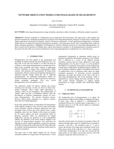 NETWORK ORIENTATION MODELS FOR IMAGE-BASED 3D MEASUREMENT Clive S. Fraser