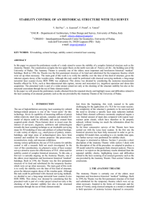 STABILITY CONTROL OF AN HISTORICAL STRUCTURE WITH TLS SURVEY