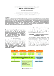 DEVELOPMENT OF E-LEARNING MODULES IN SPATIAL DATA MANAGEMENT