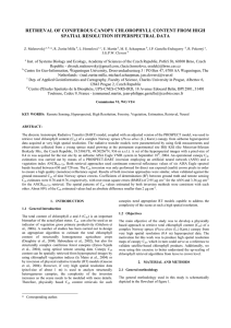 RETRIEVAL OF CONIFEROUS CANOPY CHLOROPHYLL CONTENT FROM HIGH