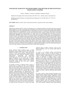 STOCHASTIC RADIATIVE TRANSFER MODEL FOR MIXTURE OF DISCONTINUOUS VEGETATION CANOPIES