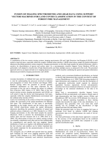 FUSION OF IMAGING SPECTROMETER AND LIDAR DATA USING SUPPORT