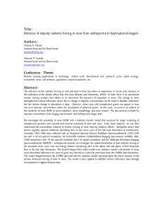 Title: Inference of impurity radiative forcing in snow from multispectral to... Authors: