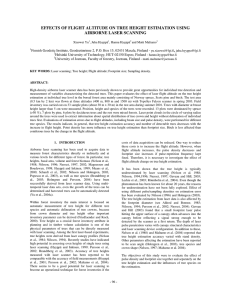 EFFECTS OF FLIGHT ALTITUDE ON TREE HEIGHT ESTIMATION USING