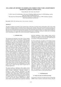 3D LANDSCAPE METRICS TO MODELLING FOREST STRUCTURE AND DIVERSITY