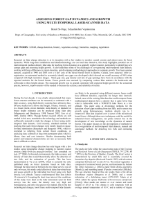 ASSESSING FOREST GAP DYNAMICS AND GROWTH USING MULTI-TEMPORAL LASER-SCANNER DATA