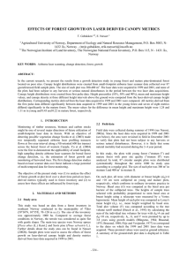 EFFECTS OF FOREST GROWTH ON LASER DERIVED CANOPY METRICS