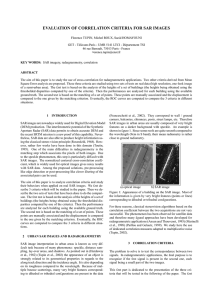 EVALUATION OF CORRELATION CRITERIA FOR SAR IMAGES