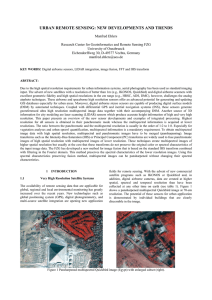 URBAN REMOTE SENSING: NEW DEVELOPMENTS AND TRENDS