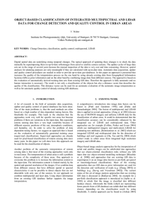 OBJECT-BASED CLASSIFICATION OF INTEGRATED MULTISPECTRAL AND LIDAR