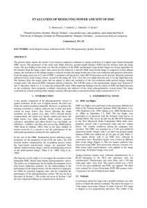 EVALUATION OF RESOLVING POWER AND MTF OF DMC