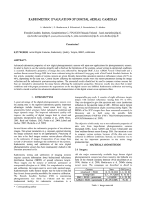 RADIOMETRIC EVALUATION OF DIGITAL AERIAL CAMERAS 