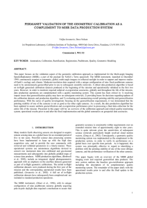 PERMANET VALIDATION OF THE GEOMETRIC CALIBRATION AS A  COMPLEMENT TO MISR DATA PRODUCTION SYSTEM 