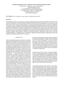 Matching Topographic Surfaces: Application to lidar and photogrammetric surfaces.