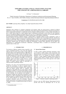 TOWARDS AN INTRA-ANNUAL VEGETATION ANALYSIS THE CONCEPT OF A PHENOLOGICAL LIBRARY