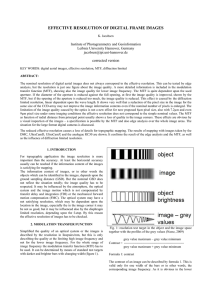 EFFECTIVE RESOLUTION OF DIGITAL FRAME IMAGES