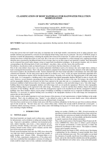 CLASSIFICATION OF ROOF MATERIALS FOR RAINWATER POLLUTION MODELIZATION