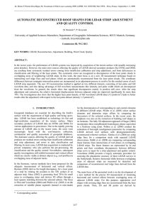 AUTOMATIC RECONSTRUCED ROOF SHAPES FOR LIDAR STRIP ADJUSTMENT AND QUALITY CONTROL