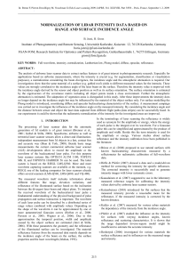 NORMALIZATION OF LIDAR INTENSITY DATA BASED ON