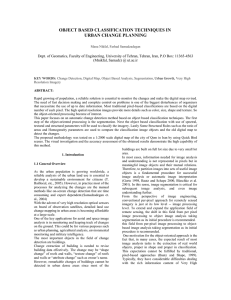 OBJECT BASED CLASSIFICATION TECHNIQUES IN  URBAN CHANGE PLANNING