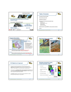 Table of Contents Groundwater Earth Observation and Thematic Research project Earth Sciences Sector