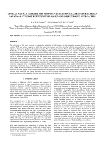 OPTICAL AND SAR IMAGERY FOR MAPPING VEGETATION GRADIENTS IN BRAZILIAN