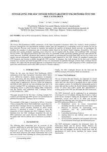 INTEGRATING THE OGC SENSOR WEB ENABLEMENT FRAMEWORK INTO THE OGC CATALOGUE