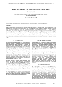 3D RECONSTRUCTION AND MODELING OF CELESTIAL BODIES