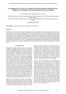 INCORPORATING 3D SPATIAL OPERATOR WITH BUILDING INFORMATION