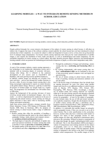 LEARNING MODULES – A WAY TO INTEGRATE REMOTE SENSING METHODS IN SCHOOL EDUCATION