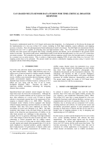 UAV-BASED MULTI-SENSOR DATA FUSION FOR TIME-CRITICAL DISASTER RESPONSE