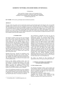 GEODETIC NETWORK AND GEOID MODEL OF MONGOLIA