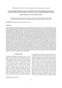 ISPRS Archives XXXVIII-8/W3 Workshop Proceedings: Impact of Climate Change on... INSAT UPLINKED AGROMET STATION—A SCIENTIFIC TOOL WITH A NETWORK OF... MICROMETEOROLOGICAL MEASUREMENTS FOR SOIL-CANOPY-ATMOSPHERE FEEDBACK STUDIES