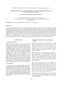ISPRS Archives XXXVIII-8/W3 Workshop Proceedings: Impact of Climate Change on... ASSESING PREDICTABILITY OF PRECIS REGIONAL CLIMATE MODEL FOR DOWNSCALING A.P. Ramaraj