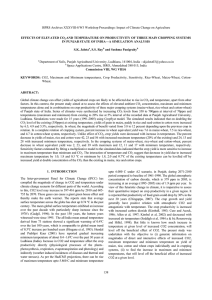 ISPRS Archives XXXVIII-8/W3 Workshop Proceedings: Impact of Climate Change on... EFFECTS OF ELEVATED CO IN PUNJAB STATE OF INDIA—A SIMULATION ANALYSIS