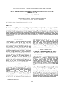 ISPRS Archives XXXVIII-8/W3 Workshop Proceedings: Impact of Climate Change on... IMPACT OF INCREASED CO CGCM SIMULATIONS