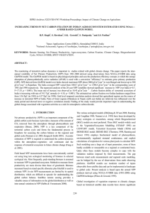 ISPRS Archives XXXVIII-8/W3 Workshop Proceedings: Impact of Climate Change on... INCREASING TREND IN NET CARBON FIXATION BY INDIAN AGRO-ECOSYSTEM ESTIMATED... AVHRR BASED GLOPEM MODEL