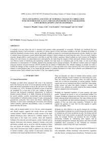 ISPRS Archives XXXVIII-8/W3 Workshop Proceedings: Impact of Climate Change on... WETLAND MAPPING AND STUDY OF TEMPORAL CHANGES IN CORRELATION