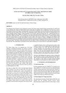 ISPRS Archives XXXVIII-8/W3 Workshop Proceedings: Impact of Climate Change on... STUDY OF INTER-ANNUAL Ku-BAND BACKSCATTER VARIATIONS OF AMERY