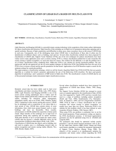 CLASSIFICATION OF LIDAR DATA BASED ON MULTI-CLASS SVM