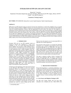 INTEGRATION OF PPP GPS AND LOW COST IMU