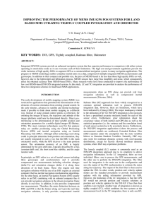 IMPROVING THE PERFORMANCE OF MEMS IMU/GPS POS SYSTEMS FOR LAND