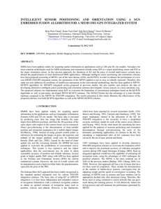 INTELLIGENT SENSOR POSITIONING AND ORIENTATION USING A SGN