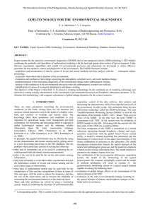 GIMS-TECNOLOGY FOR THE  ENVIRONMENTAL DIAGNOSTICS