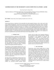 GEOPROCESSING IN THE MICROSOFT CLOUD COMPUTING PLATFORM - AZURE