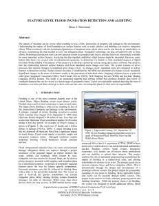 FEATURE-LEVEL FLOOD INUNDATION DETECTION AND ALERTING  Brian J. Marchand Abstract: